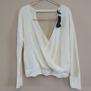 Moon & Madison plunge knit wrap sweater